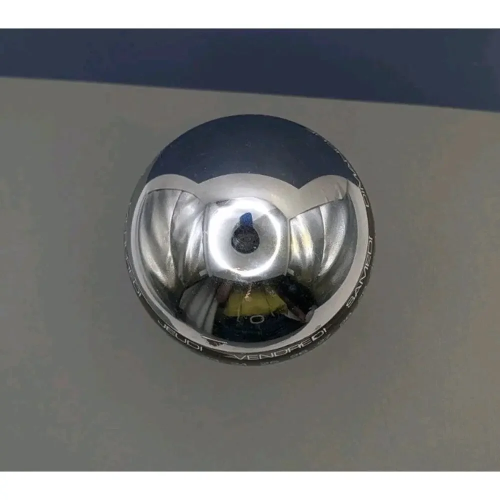Space Age Ball Perpetual Calendar Mirror PORPHYRE Plastic France 1970s Chrome